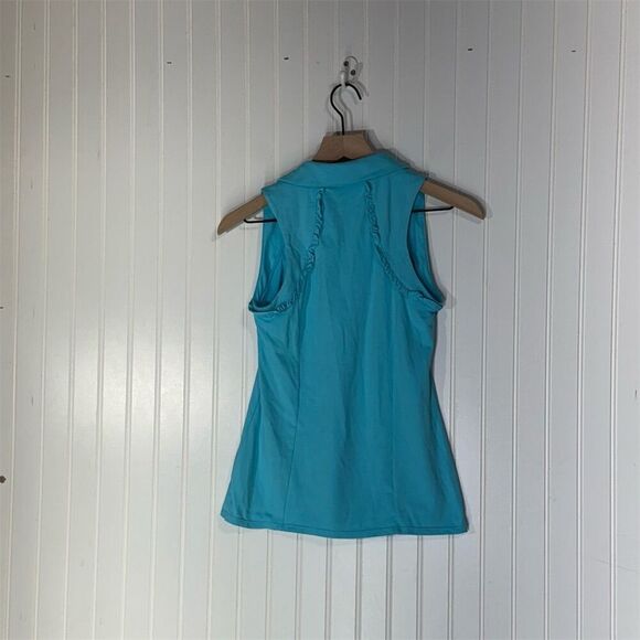 Lilly Pulitzer Luxletic XS Collared Sleeveless Golf Tennis Tank Turquoise Preppy - Picture 2 of 7